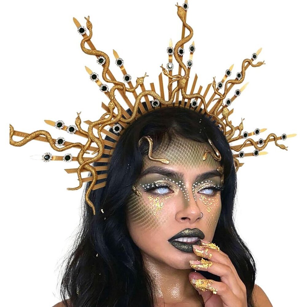 Gold Snake Headband Medusa Headpiece for Costume Cosplay Carnival Party